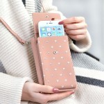 Stylish 6.5inch Phone Bag 6 Card Slots Flower Pattern Flap Shoulder Bags Card Holder Wallet