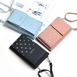 Stylish 6.5inch Phone Bag 6 Card Slots Flower Pattern Flap Shoulder Bags Card Holder Wallet