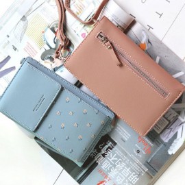 Stylish 6.5inch Phone Bag 6 Card Slots Flower Pattern Flap Shoulder Bags Card Holder Wallet