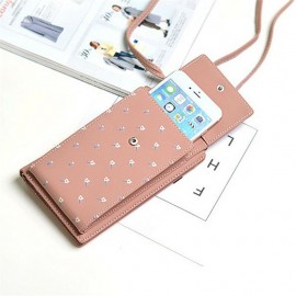 Stylish 6.5inch Phone Bag 6 Card Slots Flower Pattern Flap Shoulder Bags Card Holder Wallet