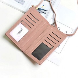 Stylish 6.5inch Phone Bag 6 Card Slots Flower Pattern Flap Shoulder Bags Card Holder Wallet