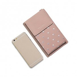 Stylish 6.5inch Phone Bag 6 Card Slots Flower Pattern Flap Shoulder Bags Card Holder Wallet