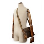 Vintage Canvas Genuine Leather Waterproof Shoulder Bag Messenger Bag Crossbody Bag For Men