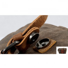 Vintage Canvas Genuine Leather Waterproof Shoulder Bag Messenger Bag Crossbody Bag For Men