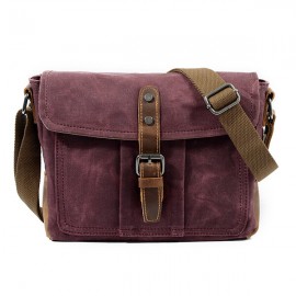 Vintage Canvas Genuine Leather Waterproof Shoulder Bag Messenger Bag Crossbody Bag For Men