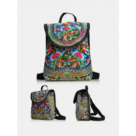 Vintage Embroidered Women Backpack Ethnic Travel Handbag Shoulder Bag