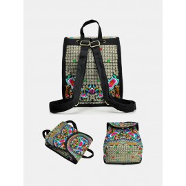 Vintage Embroidered Women Backpack Ethnic Travel Handbag Shoulder Bag