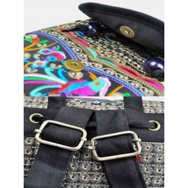 Vintage Embroidered Women Backpack Ethnic Travel Handbag Shoulder Bag