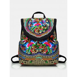 Vintage Embroidered Women Backpack Ethnic Travel Handbag Shoulder Bag