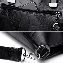 Vintage Faux Leather Large Capacity Handbag Tote Bag Shoulder Bag For Women