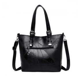 Vintage Faux Leather Large Capacity Handbag Tote Bag Shoulder Bag For Women