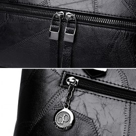 Vintage Faux Leather Large Capacity Handbag Tote Bag Shoulder Bag For Women