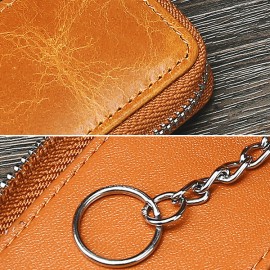Vintage Genuine Leather Car Key Holder Key Bag Keychain Wallet For Men