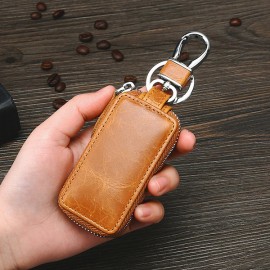 Vintage Genuine Leather Car Key Holder Key Bag Keychain Wallet For Men