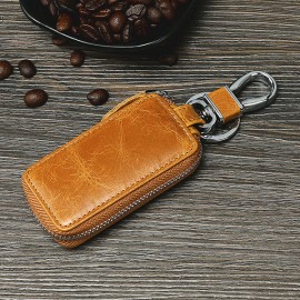 Vintage Genuine Leather Car Key Holder Key Bag Keychain Wallet For Men