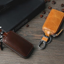 Vintage Genuine Leather Car Key Holder Key Bag Keychain Wallet For Men