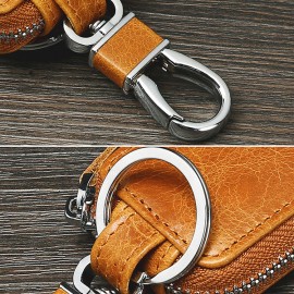 Vintage Genuine Leather Car Key Holder Key Bag Keychain Wallet For Men