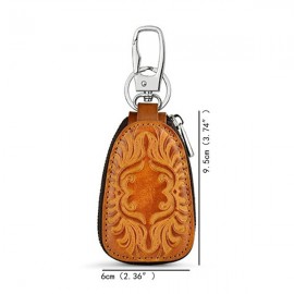 Vintage Genuine Leather Car Key Holder Key Bag Keychain Wallet For Men Women