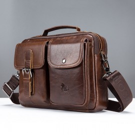 Vintage Genuine Leather Crossbody Bag Handbag For Men