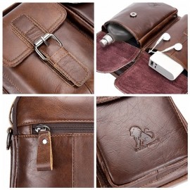 Vintage Genuine Leather Crossbody Bag Handbag For Men