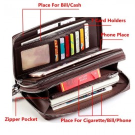 Waterproof PU Leather Clutch Bag Men Wallet  7 Card Holders Coin Bag Phone Bag
