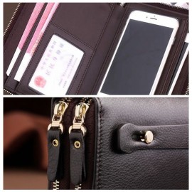 Waterproof PU Leather Clutch Bag Men Wallet  7 Card Holders Coin Bag Phone Bag