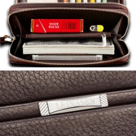 Waterproof PU Leather Clutch Bag Men Wallet  7 Card Holders Coin Bag Phone Bag