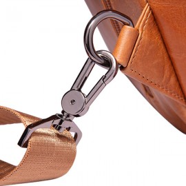 Wax Oil Skin Chest Bag Genuine Leather Shoulder Bag Crossbody Bag For Men