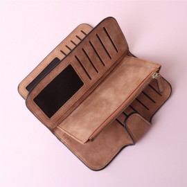 Woman Four Fold Wallet Purse 14 Card Slot PU Card Bag Multi-Slots 5.5 Inch Phone Bag