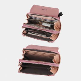 Women 12 Card Slots Large Capacity Phone Bag Crossbody Bag