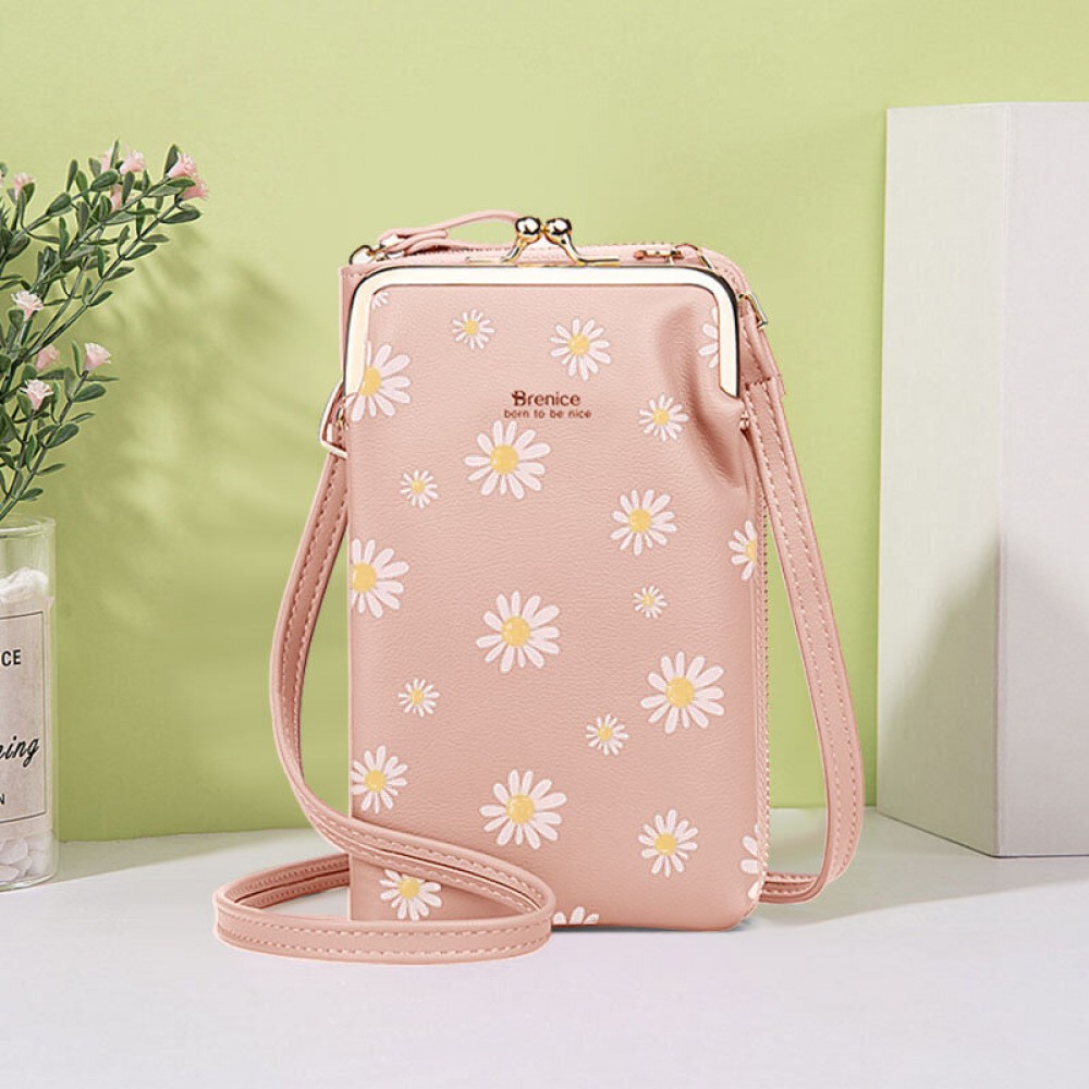 Women 13 Card Slots Phone Bag Daisy Crossbody Bag