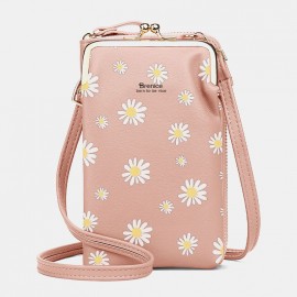 Women 13 Card Slots Phone Bag Daisy Crossbody Bag