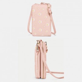 Women 13 Card Slots Phone Bag Daisy Crossbody Bag
