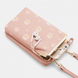 Women 13 Card Slots Phone Bag Daisy Crossbody Bag