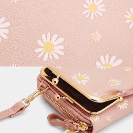 Women 13 Card Slots Phone Bag Daisy Crossbody Bag