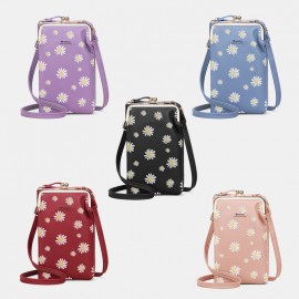 Women 13 Card Slots Phone Bag Daisy Crossbody Bag