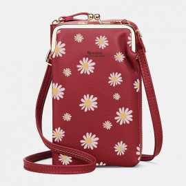 Women 13 Card Slots Phone Bag Daisy Crossbody Bag