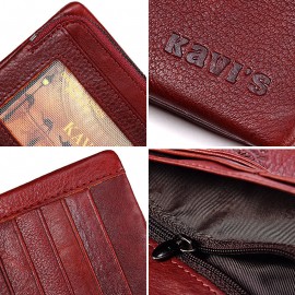 Women 19 Card Slot Genuine Leather Long Wallet Vintage Phone Purse Solid Coin Purse
