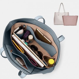 Women 2 PCS Large Capacity Multi-pocket Removable Key Multifunctional Handbag Tote