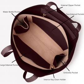 Women 2 PCS Multi-pocket Large Capacity Removable Key Multifunctional Handbag Tote