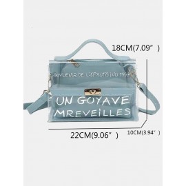 Women 2 Pcs Handbag Set Laser Sweet Lady like Transparent Crossbody Bag Suit