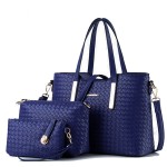 Women 3 PCS Vintage PU Leather Shoulder Bag Handbag Clutch Bag