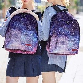 Women 3Pcs Galaxy Printed School Backpack Meal Bag Pencil Case