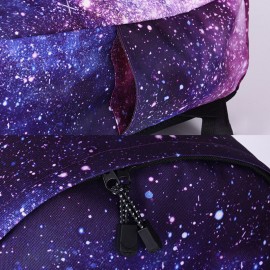 Women 3Pcs Galaxy Printed School Backpack Meal Bag Pencil Case
