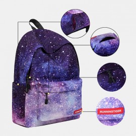 Women 3Pcs Galaxy Printed School Backpack Meal Bag Pencil Case