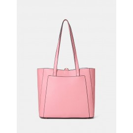 Women 3Pcs Multi-pocket Large Capacity 13.3 Inch Laptop Key Solid Tote Shoulder Bag with Purse Organizer Insert