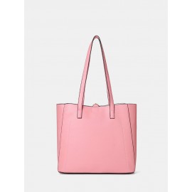 Women 3Pcs Multi-pocket Large Capacity 13.3 Inch Laptop Key Solid Tote Shoulder Bag with Purse Organizer Insert
