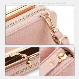 Women 6 Card Slots 6.5inch Phone Bag Solid Crossbody Bag