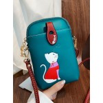 Women 6.5 Inch Phone Bag Cat Pattern Crossbody Bag Shoulder Bag