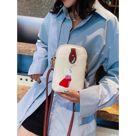 Women 6.5 Inch Phone Bag Cat Pattern Crossbody Bag Shoulder Bag